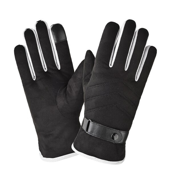 Мъжки зимни ръкавици от еко велур с топла подплата 