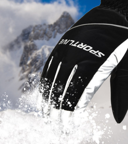 Мъжки зимни водоустойчиви ръкавици с надпис