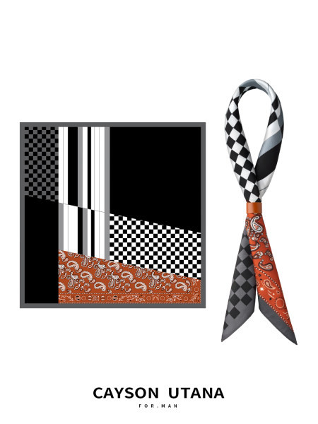 Vīriešu šalle ar ziedu motīviem