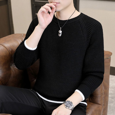 Ανδρικό πλεκτό πουλόβερ με οβάλ γιακά