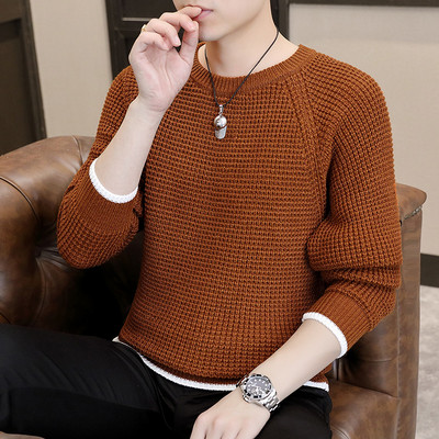 Ανδρικό πλεκτό πουλόβερ με οβάλ γιακά