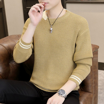 Ανδρικό πλεκτό πουλόβερ με οβάλ γιακά