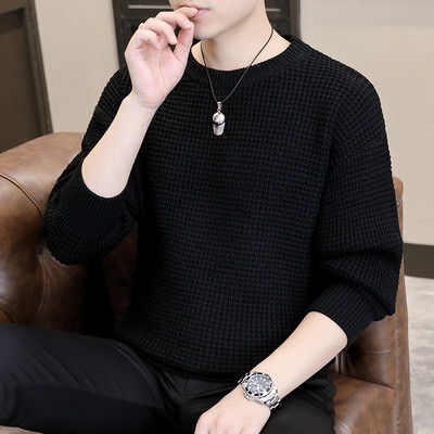 Ανδρικό πλεκτό πουλόβερ με οβάλ γιακά