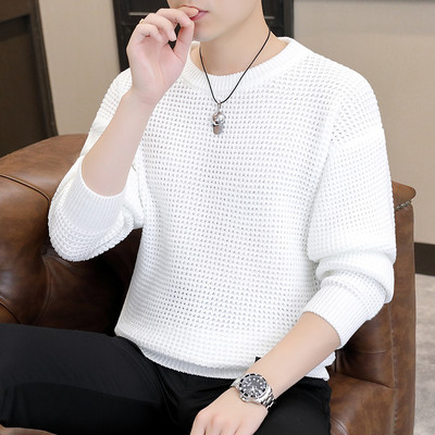 Ανδρικό πλεκτό πουλόβερ με οβάλ γιακά