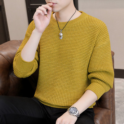 Ανδρικό πλεκτό πουλόβερ με οβάλ γιακά