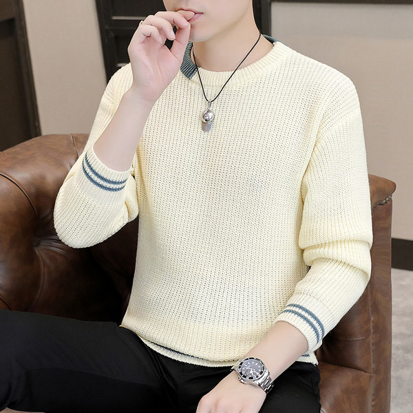 Ανδρικό πλεκτό πουλόβερ με οβάλ γιακά