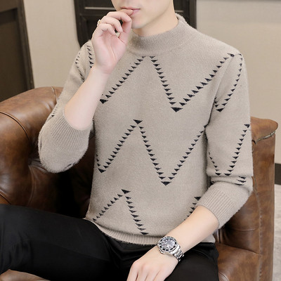 Ανδρικό πουλόβερ - με ψηλό γιακά