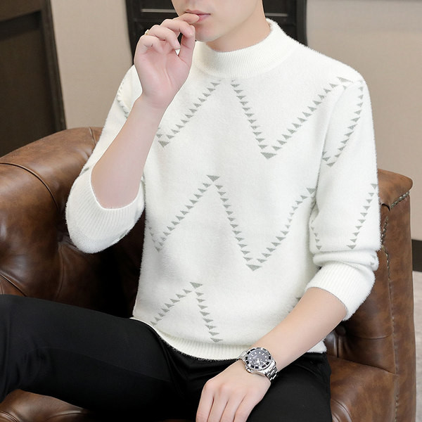 Ανδρικό πουλόβερ - με ψηλό γιακά