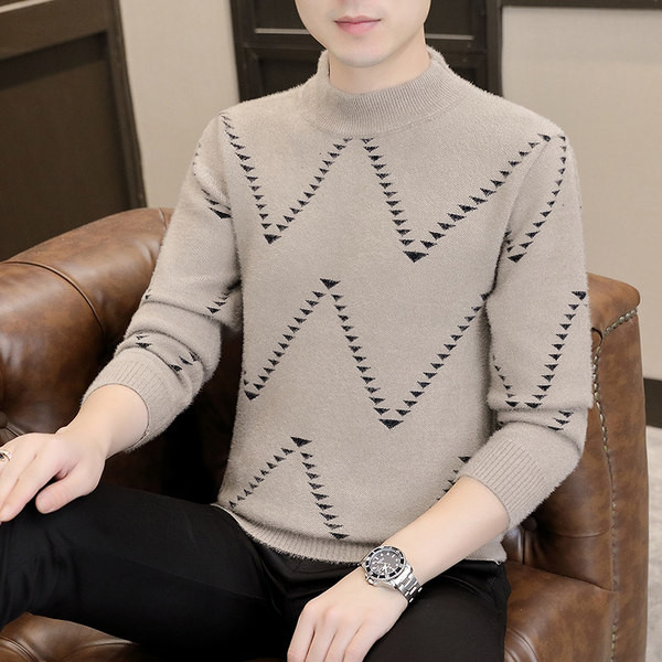 Ανδρικό πουλόβερ - με ψηλό γιακά