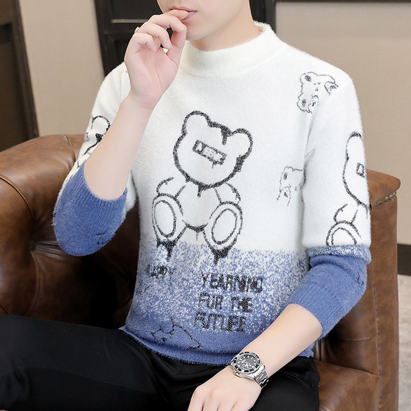 Ανδρικό πουλόβερ - με ψηλό γιακά