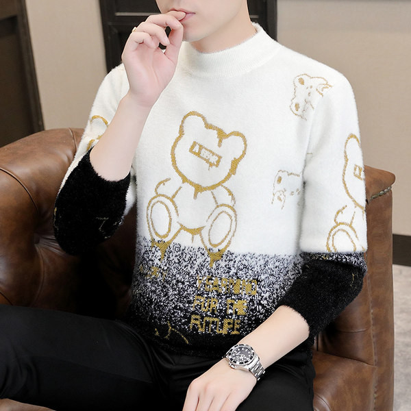 Ανδρικό πουλόβερ - με ψηλό γιακά