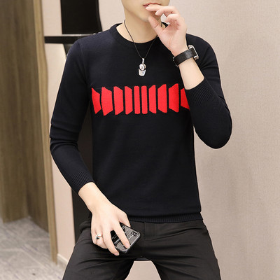 Ανδρικό μακρυμάνικο πουλόβερ με λαιμόκοψη φθινοπώρου-χειμώνα