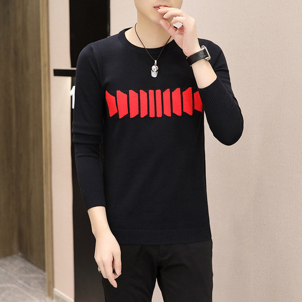 Ανδρικό μακρυμάνικο πουλόβερ με λαιμόκοψη φθινοπώρου-χειμώνα