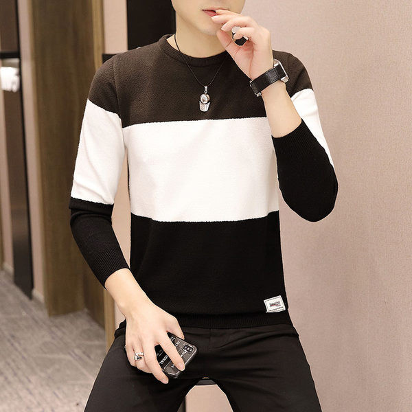 Vīriešu ikdienas džemperis ar izgriezumu ar logotipu