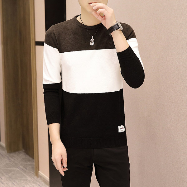 Vīriešu ikdienas džemperis ar izgriezumu ar logotipu