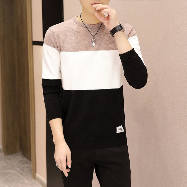 Vīriešu ikdienas džemperis ar izgriezumu ar logotipu