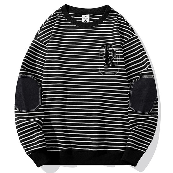 Ανδρική ριγέ μπλούζα με κέντημα