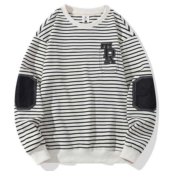 Ανδρική ριγέ μπλούζα με κέντημα