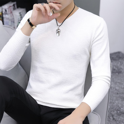 Vīriešu vienkrāsains džemperis ar V veida kakla izgriezumu