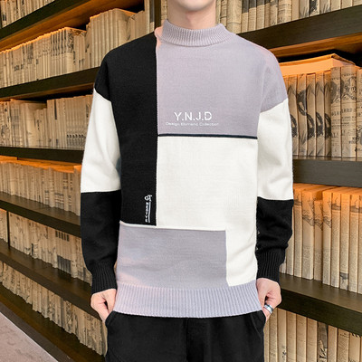 Μοντέρνο ανδρικό μακρυμάνικο πουλόβερ με στάμπα