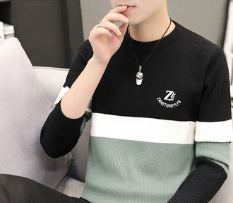 Ανδρικό χειμωνιάτικο πουλόβερ με οβάλ γιακά