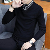 Ανδρικό πουλόβερ κλασικό μοντέλο με μυτερή λαιμόκοψη