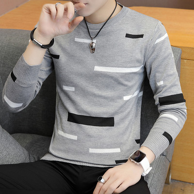 Vīriešu džemperis - ar ovālu kakla izgriezumu