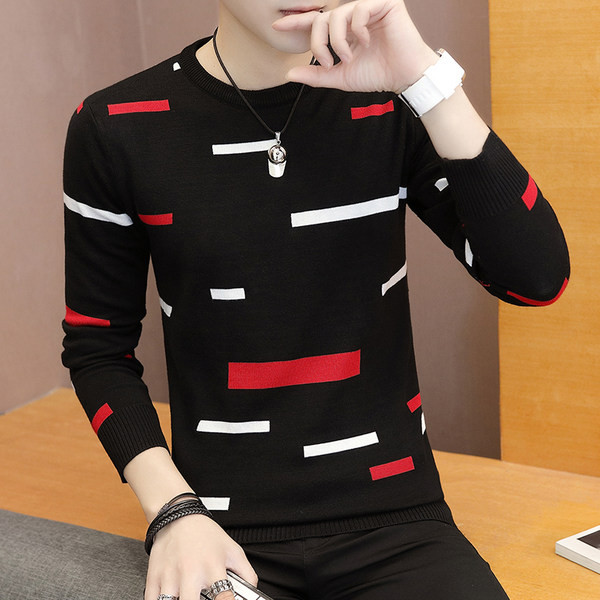 Vīriešu džemperis - ar ovālu kakla izgriezumu