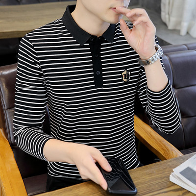 Ανδρική ριγέ μπλούζα - με κέντημα