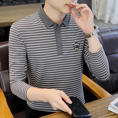 Ανδρική ριγέ μπλούζα - με κέντημα