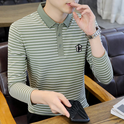 Ανδρική ριγέ μπλούζα - με κέντημα