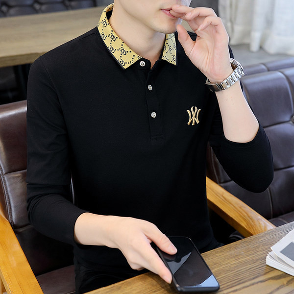 Ανδρική ριγέ μπλούζα - με κέντημα