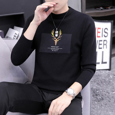 Ανδρικό μακρυμάνικο πουλόβερ με κέντημα