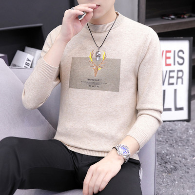 Ανδρικό μακρυμάνικο πουλόβερ με κέντημα