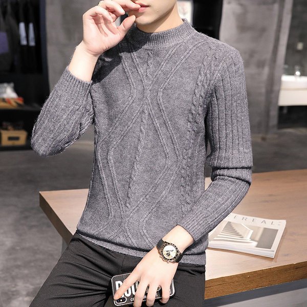 Muški zimski džemper-jednobojan