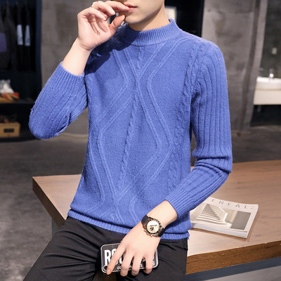 Muški pulover s reljefnim pletivom