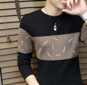 Ανδρικό πουλόβερ casual με λαιμόκοψη