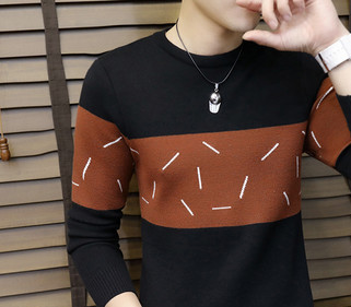 Ανδρικό πουλόβερ casual με λαιμόκοψη