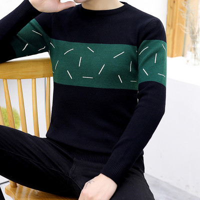 Ανδρικό πουλόβερ casual με λαιμόκοψη