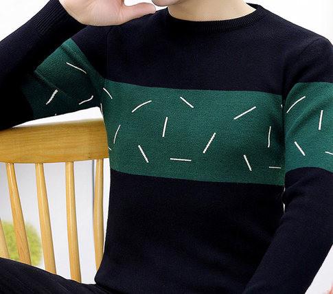 Ανδρικό πουλόβερ casual με λαιμόκοψη