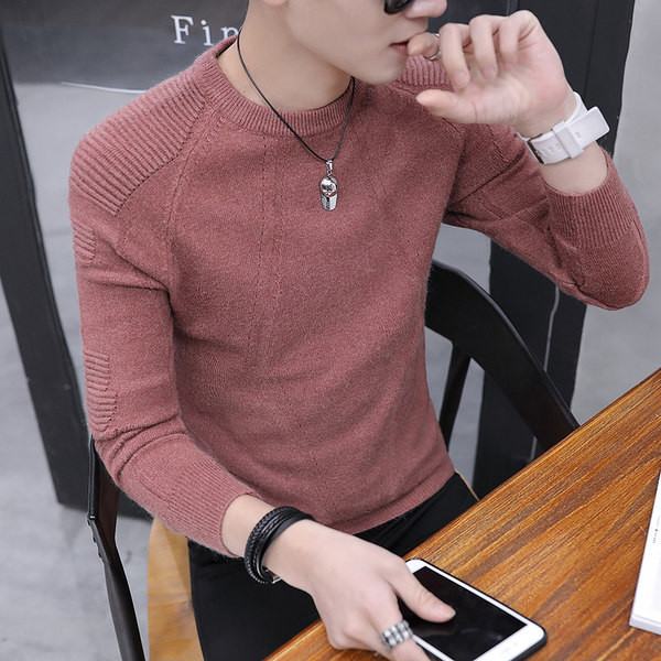 Μονόχρωμο ανδρικό χειμωνιάτικο πουλόβερ