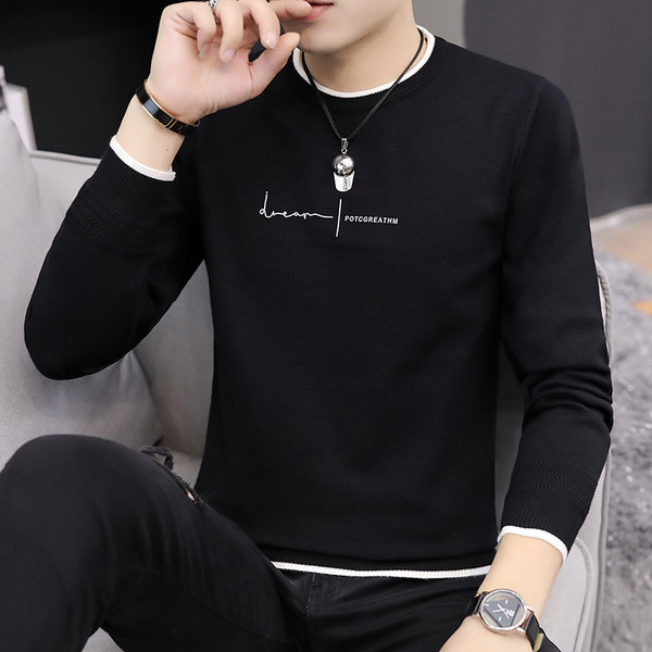 Vīriešu džemperis ar trīskrāsu apdruku