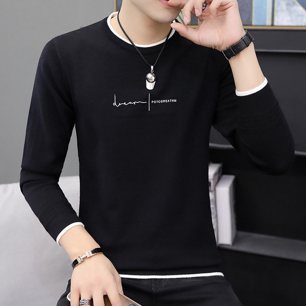 Vīriešu džemperis ar trīskrāsu apdruku