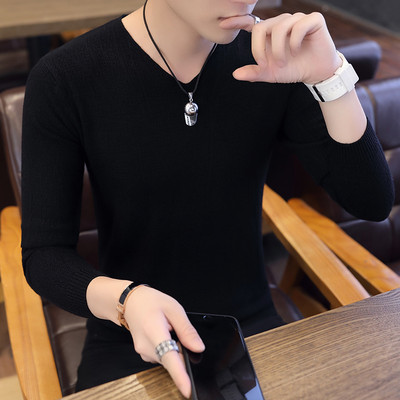 Jesenska muška bluza s V izrezom