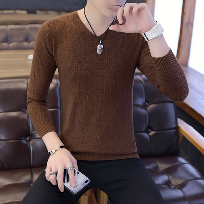 Jesenska muška bluza s V izrezom