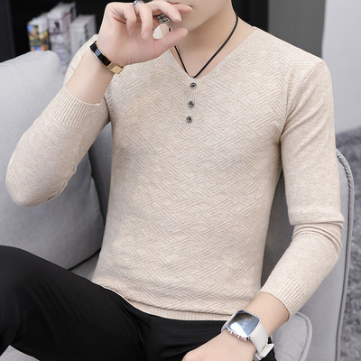 Vīriešu džemperis ar V veida kakla izgriezumu ar pogām