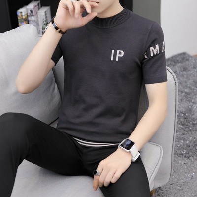 Jauna modeļa vīriešu džemperis ar izšuvumu un 3/4 piedurknēm