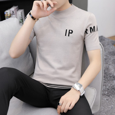 Jauna modeļa vīriešu džemperis ar izšuvumu un 3/4 piedurknēm