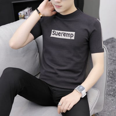 Jauna modeļa vīriešu džemperis ar izšuvumu un 3/4 piedurknēm