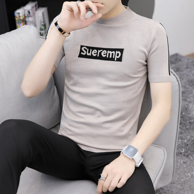 Jauna modeļa vīriešu džemperis ar izšuvumu un 3/4 piedurknēm